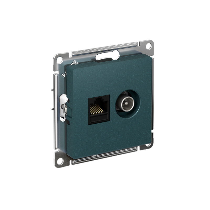 AtlasDesign Изумруд Розетка 2-ая комп+TV, RJ45+TV, кат.5E, механизм | ATN000889 | SE — Systeme Electric