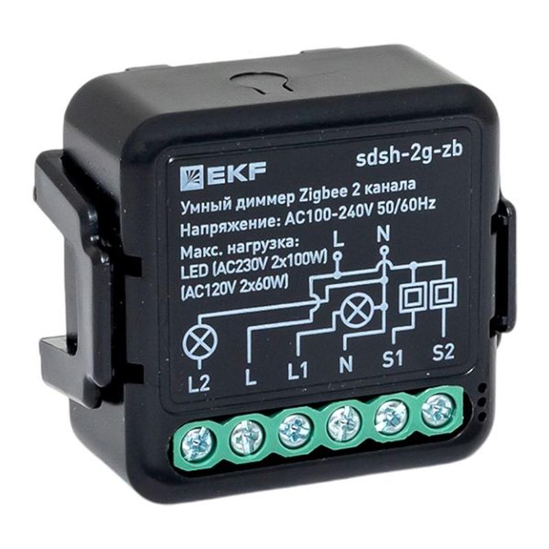 Умный диммер в подрозетник 2-канальный Zigbee EKF Connect Select | sdsh-2g-zb | EKF — EKF