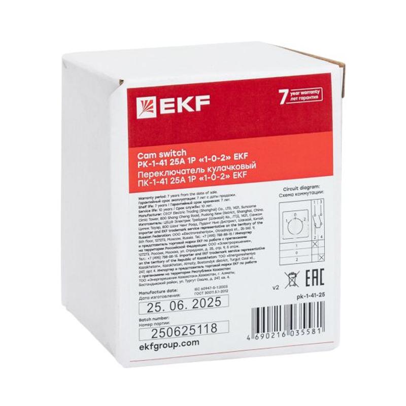 Переключатель кулачковый ПК-1-41 25А 1P "1-0-2" EKF PROxima | pk-1-41-25 | EKF — миниатюра 35