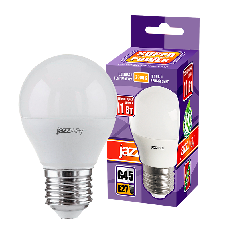 Лампа светодиодная PLED- SP G45 11w E27 3000K 230/50 | .5019331 | Jazzway — миниатюра 3