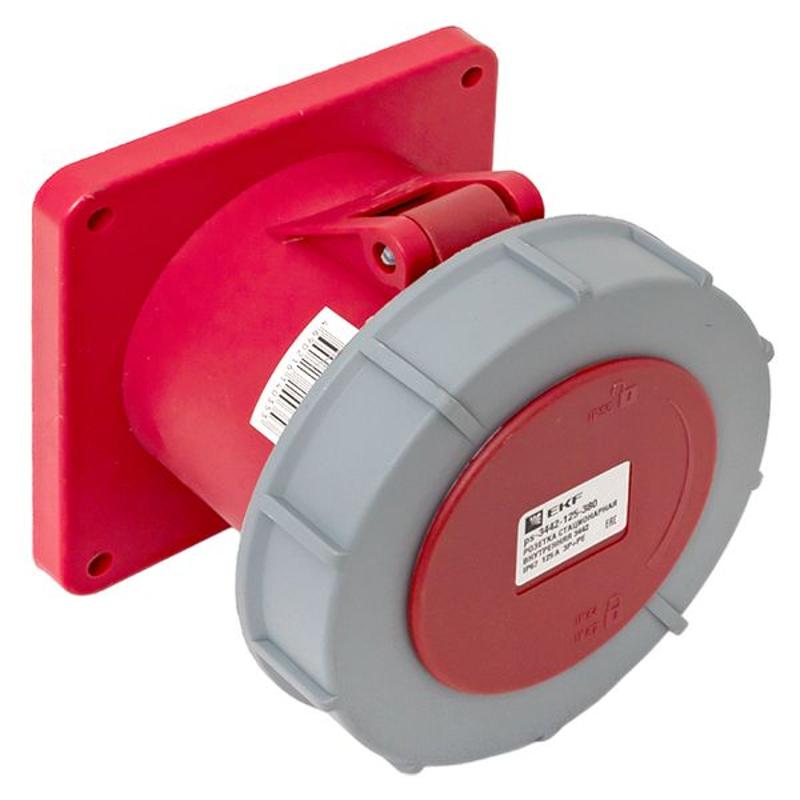 Розетка стационарная внутренняя 3442 3Р+РЕ 125А 380В IP67 EKF PROxima | ps-3442-125-380 | EKF — миниатюра 15