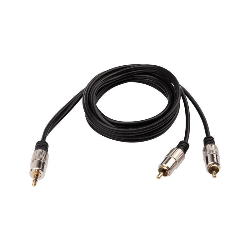 Шнур Стерео 3,5 мм - 2 RCA, длина 1,5 метра (GOLD-металл) | 17-4222 | REXANT — REXANT