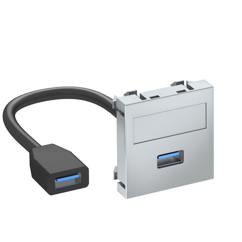 Мультимедийная рамка USB 3.0 A-A Modul45 (серебристый) (MTG-U3A F AL1) | 6104928 | OBO Bettermann — OBO Bettermann