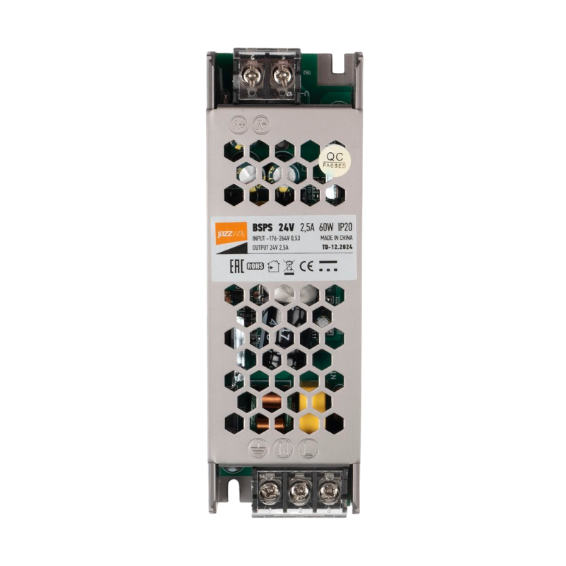 Драйвер для светодиодной ленты LED BSPS 24В 2.5А=60Вт IP20 | .5015500 | Jazzway — Jazzway