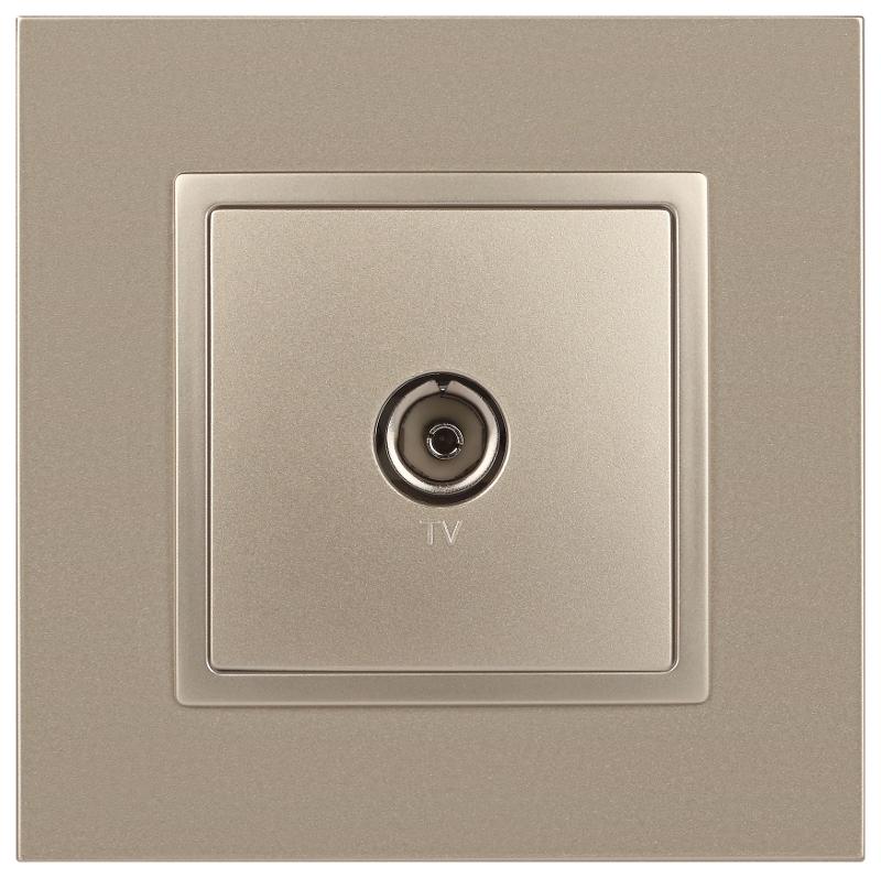14-3101-04 Розетка TV одиночная, IP20, Эра Elegance, шампань | Б0034293 | ЭРА — миниатюра 3