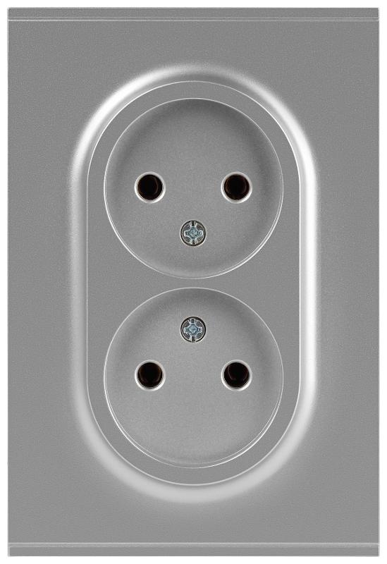 Розетка Arktik 16-2107-03 без заземления двойная 2X2P 16А-250В алюминий | Б0071683 | ЭРА — ЭРА (Энергия света)
