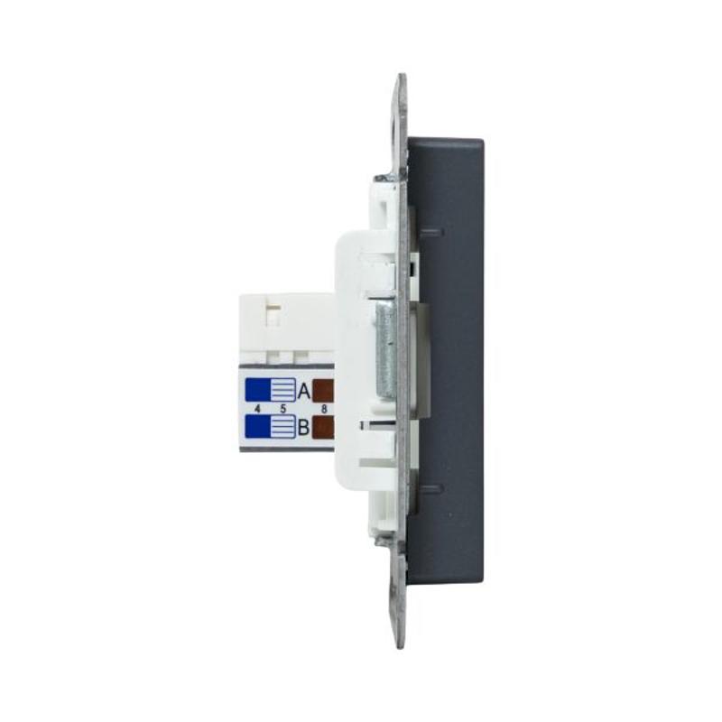 Механизм розетки RJ45 (cat5), графит Эпика  |UP1-SOG-RJ45-5| EKF — миниатюра 5