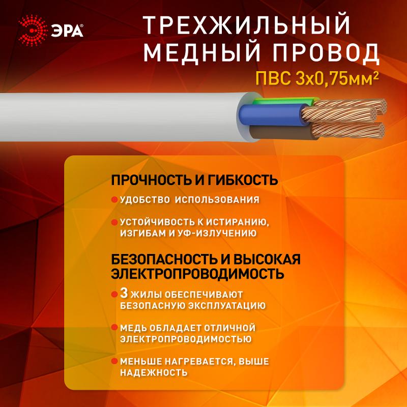 Удлинитель Россия UX-2e-1,5m Удлин-ль c заземл, 3х0,75мм2, ПВС, 2гн, 1,5м | Б0038572 | ЭРА — миниатюра 4