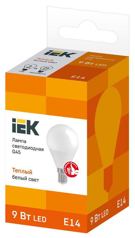 Лампа светодиодная LED 9Вт 230В 3000К E14 шар | LLE-G45-9-230-30-E14 | IEK — миниатюра 3