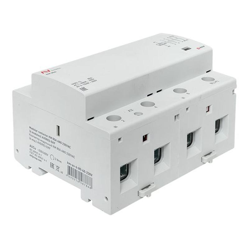 Контактор модульный КМ 80А 4NO 230VAC (6 мод.) AVERES | km-av-6-80-40-230V | EKF — миниатюра 9
