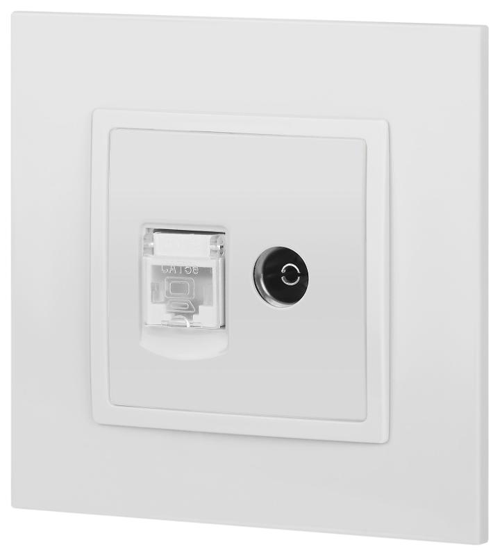14-3110-01 Розетка RJ45+TV, IP20, белый | Б0034314 | ЭРА — миниатюра 5