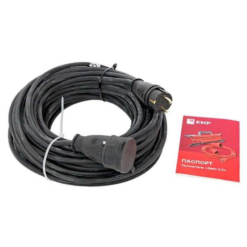 Удлинитель "Зевс 2.0" 50м с заземлением КГ 3*2,5 16А/4кВт IP44 PROxima |USB02-16-325-1-50-IP44| EKF — EKF