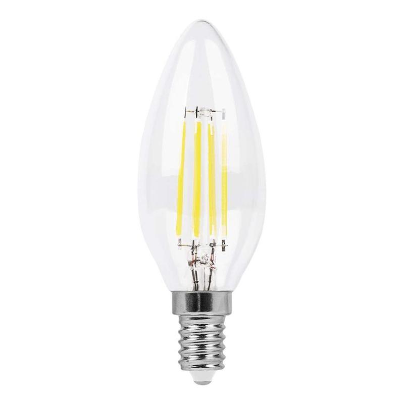 Лампа светодиодная LB-58 (5W) 230V E14 2700K филамент C35 прозрачная | 25572 | FERON — миниатюра 2