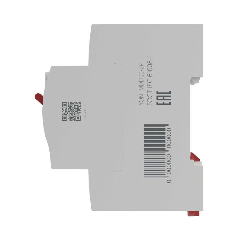 Выключатель дифференциального тока YON max MDL100 1п+N 30mA 63A типАС | MDL100-2P2-63-AC | DKC — миниатюра 3