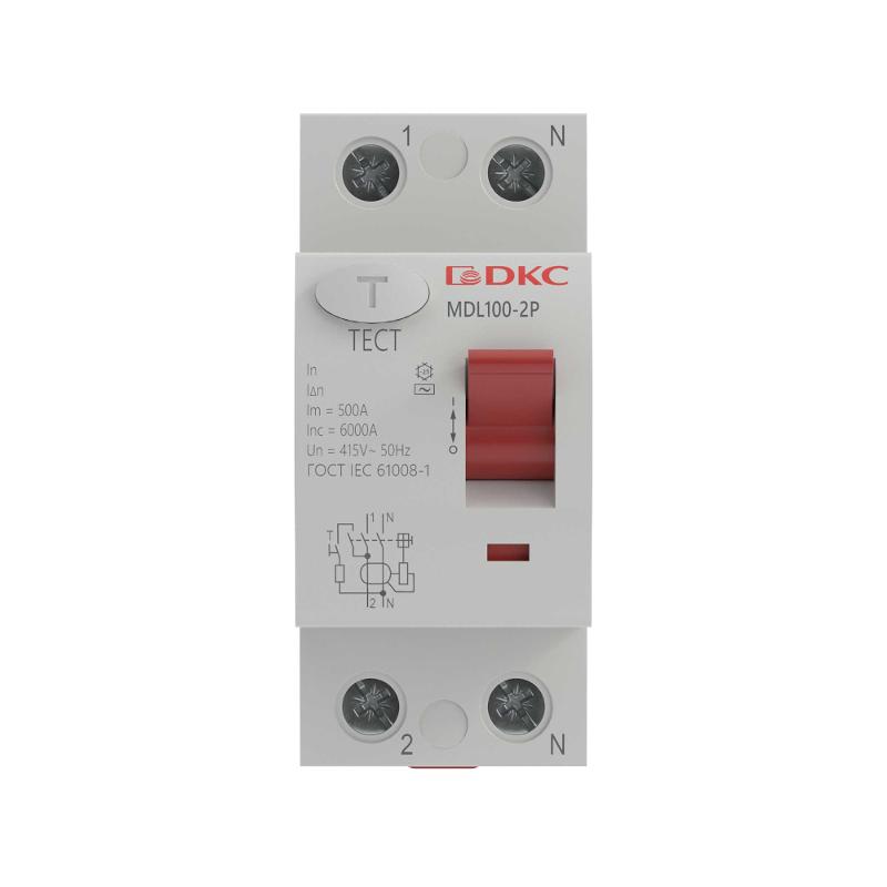 Выключатель дифференциального тока YON max MDL100 1п+N 30mA 63A типАС | MDL100-2P2-63-AC | DKC — миниатюра 2