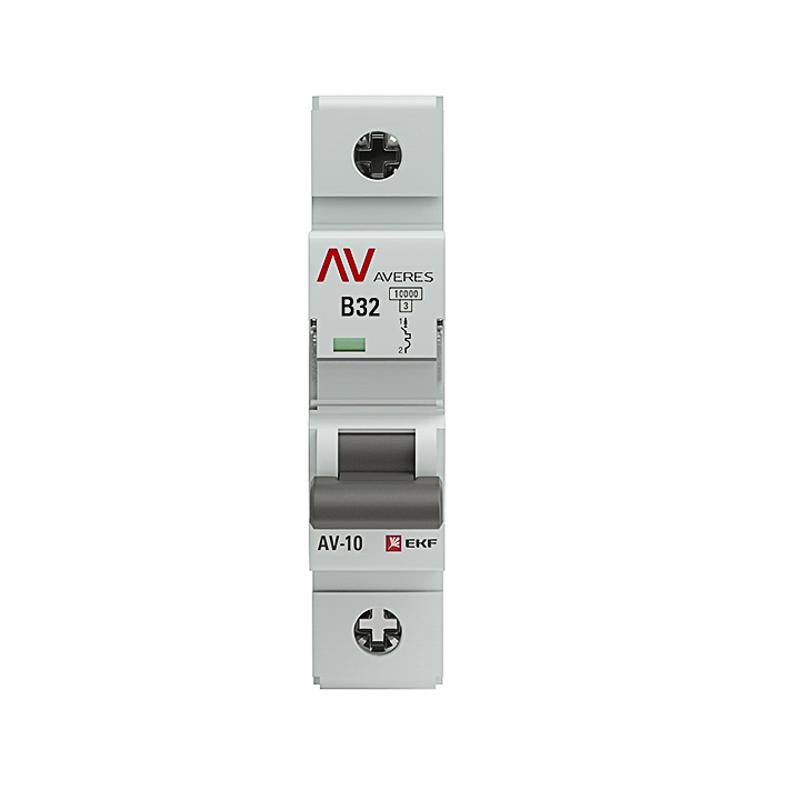 Выключатель автоматический однополюсный AV-10 32А B 10кА AVERES | mcb10-1-32B-av | EKF — миниатюра 2
