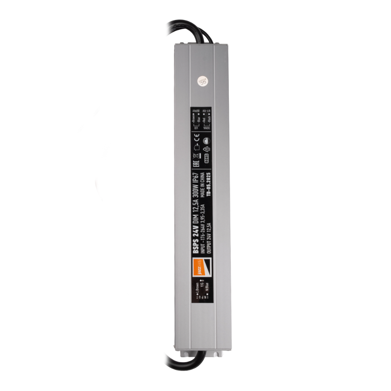 Драйвер для светодиодной ленты 24В BSPS 24V DIM  300W=12,50A диммируемый  IP67 5 л.гар. | .5065659 | Jazzway — Jazzway
