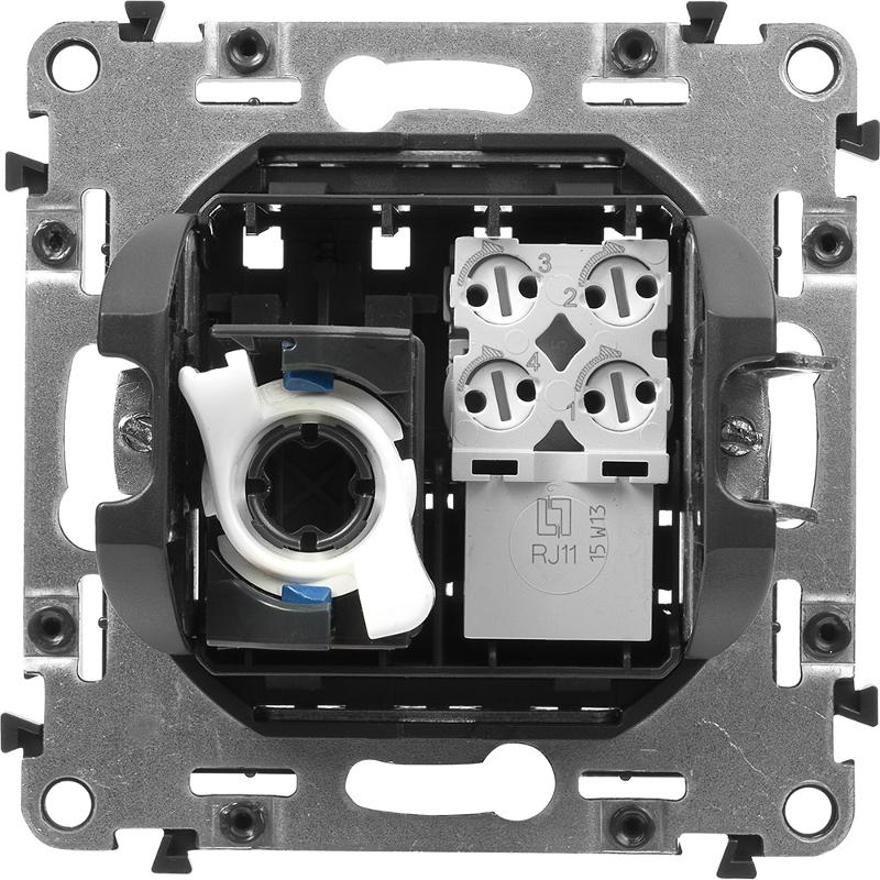 Valena Мех IN'MATIC Розетка 2-ая ТЛФ/комп RJ11/RJ45, Кат.6 UTP — миниатюра 3