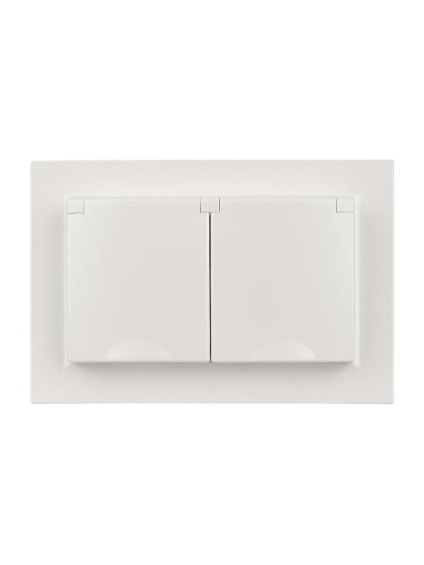 BRITE Розетка 2-ая с крышкой 16А в сб IP44 РСбш12-3-44-БрЖ жемчуг | BR-R26-16-44-K36-F | IEK — миниатюра 4