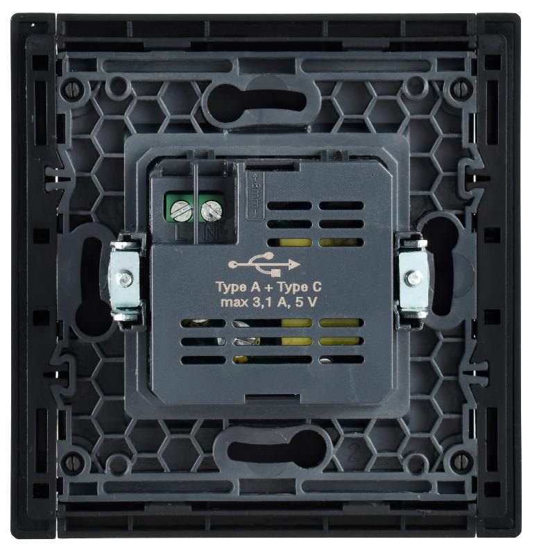 FORTE&PIANO Розетка USB A+C 3,1А FP350 серый | FP-U22-D31-K03 | IEK — миниатюра 3