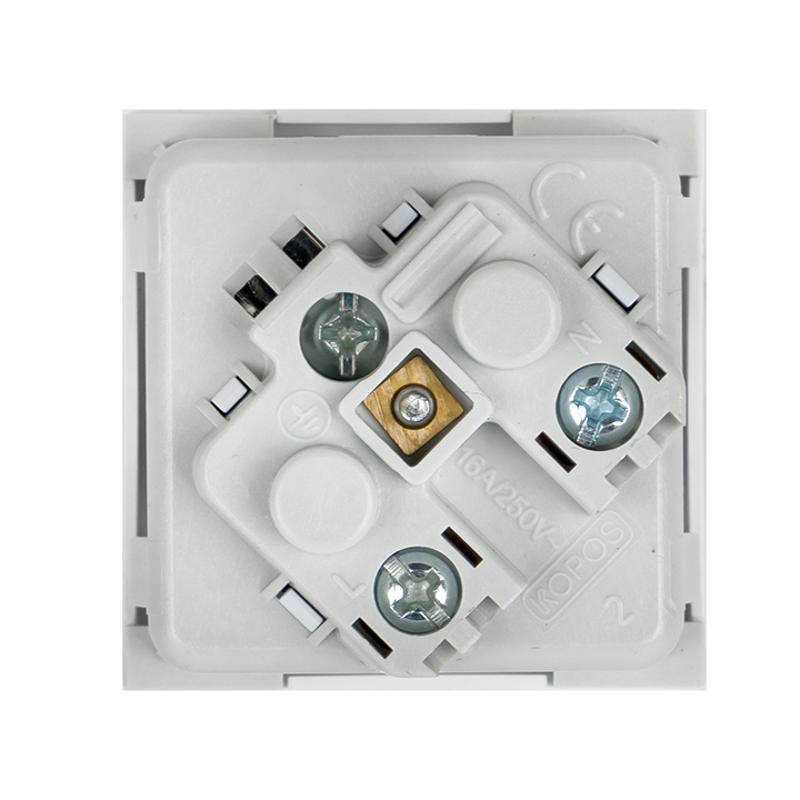 Розетка 45х45 PRO, с заземлением, белая , 45 град | E6MR16-028-10-45 | EKF — миниатюра 4
