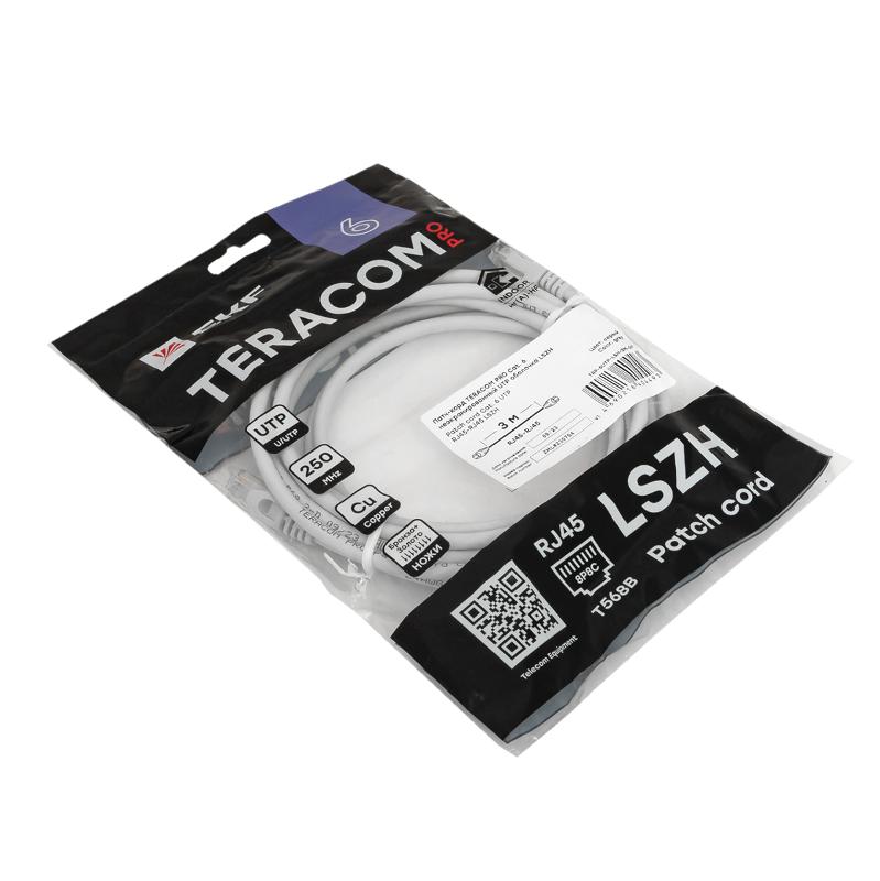 Патч-корд TERACOM PRO Cat.6 неэкранированный UTP оболочка LSZH серый (3,0м) | TRP-6UTP-LSH-3M-GY | EKF — миниатюра 5