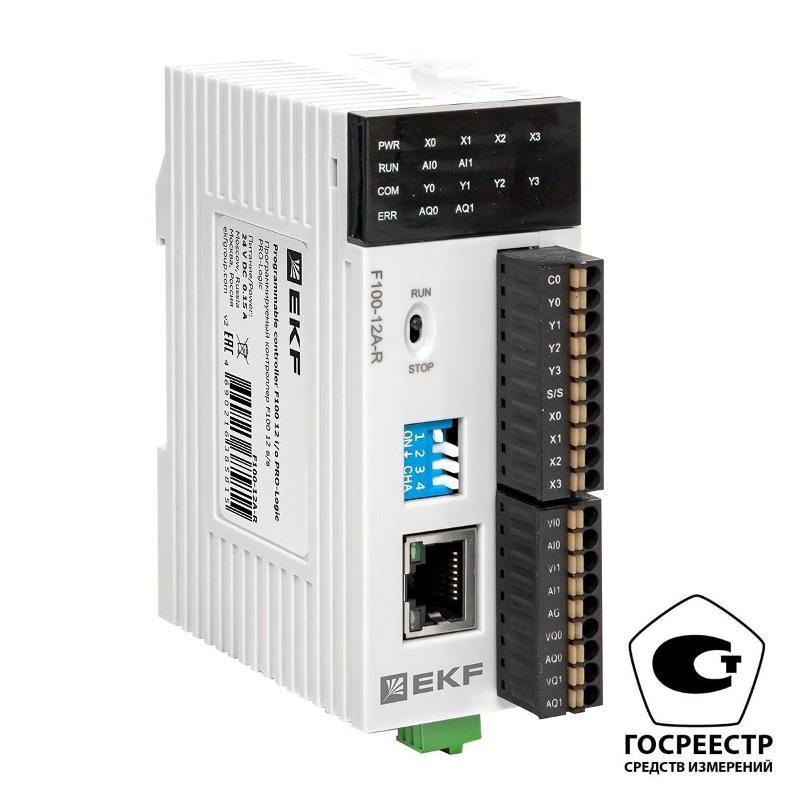 Контроллер программируемый F100 12 в/в PRO-Logic (с поверкой) | F100-12A-R-V | EKF — миниатюра 1