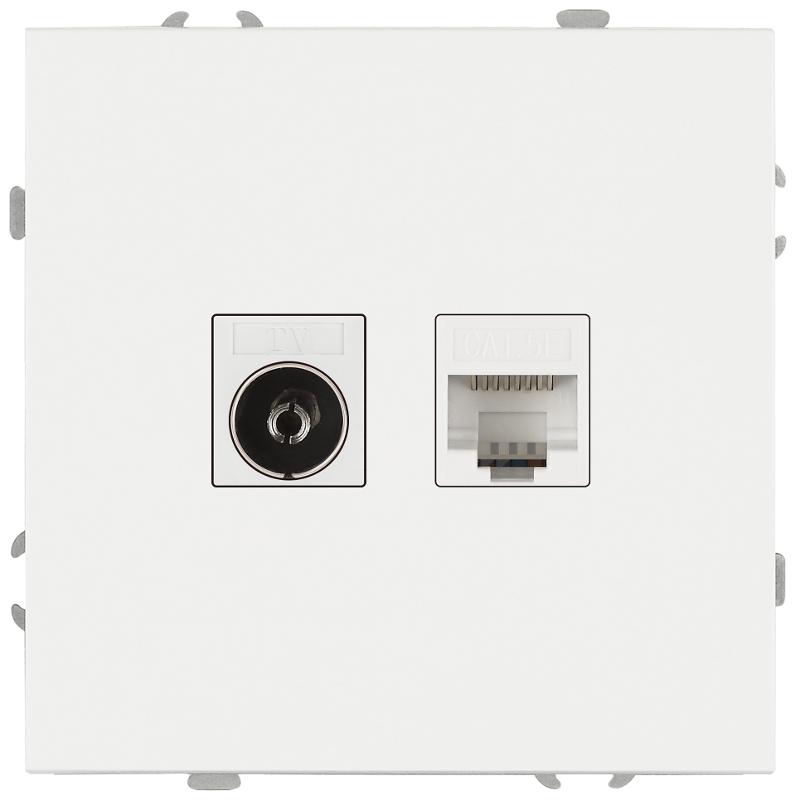 Розетка Galaxy 15-3110-01 комбинированная RJ45+TV IP20 белый | Б0070776 | ЭРА — миниатюра 3