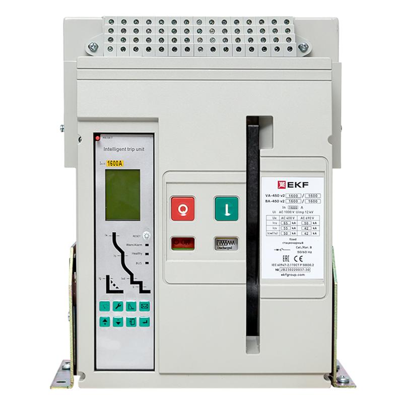 Выключатель автоматический ВА-450 1600/1600А 3P 65кА стационарный v2 | mccb450-1600-1600-v2 | EKF — миниатюра 2