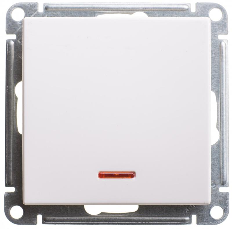 W59 Белый Переключатель 1-клавишный с подсветкой 10АХ | VS610-157-1-86 | SE — Systeme Electric