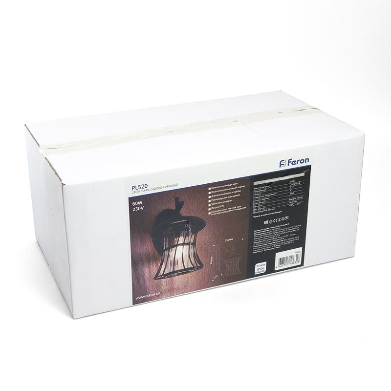 Светильник садово-парковый PL520 60W E27 230V, черный | 11888 | Feron — миниатюра 7