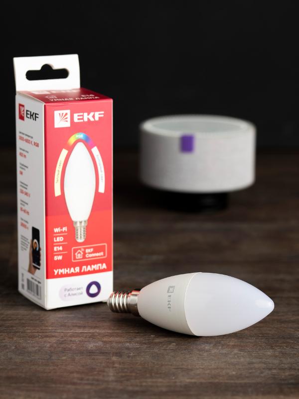 Умная лампа Connect 5W WIFI RGBW E14 | slwf-e14-rgbw | EKF — миниатюра 5