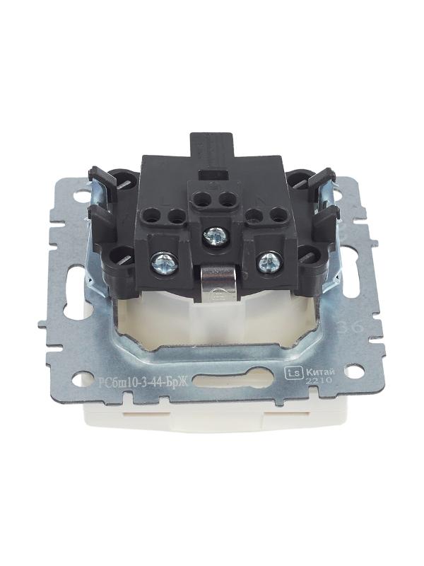 BRITE Розетка с заземлением со шторками с кр. 16А IP44 РСбш10-3-44-БрЖ жемчуг | BR-R16-16-44-K36 | IEK — миниатюра 18