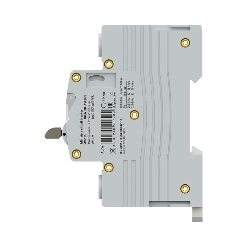 Выключатель автоматический AV-125 2P 80A (D) 10kA  AVERES |mcb125-2-80D-av| EKF — миниатюра 2