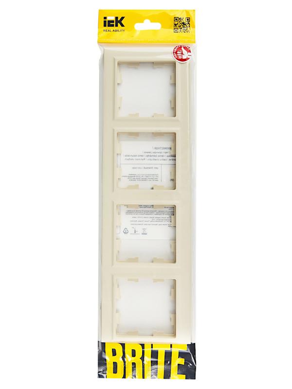 BRITE Рамка 4-ая РУ-4-БрКр бежевый  | BR-M42-K10 | IEK — миниатюра 5