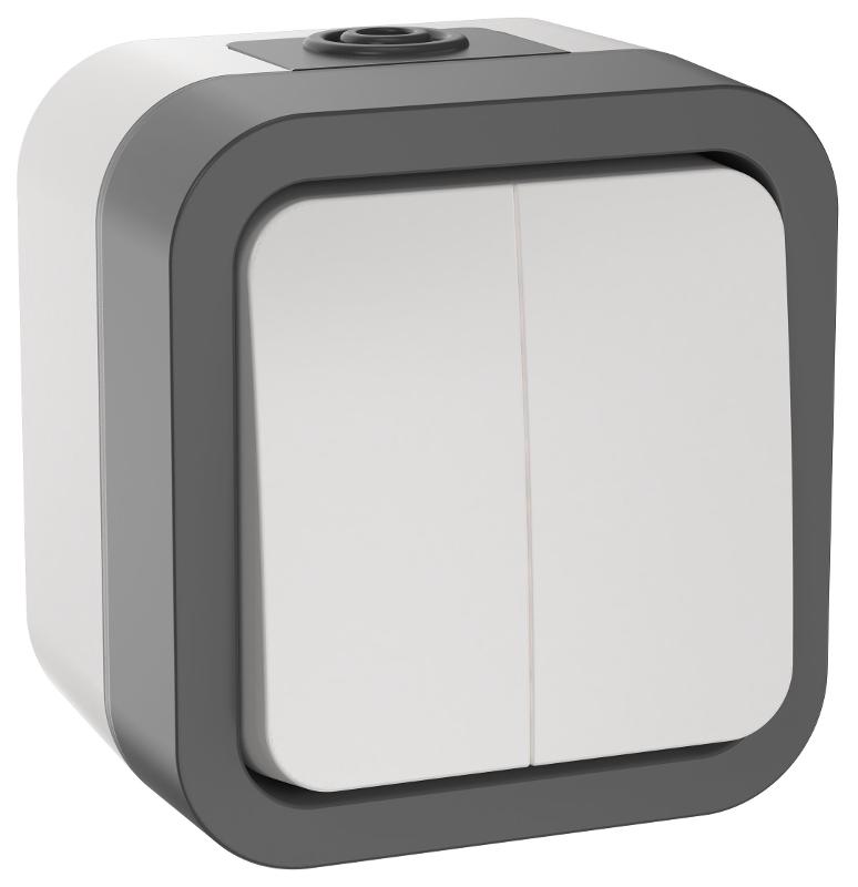 TORS Выключатель двухклавишный 10А IP55 TS205 белый | TS-V20-0-10-55-K41 | IEK — IEK (ИЭК)