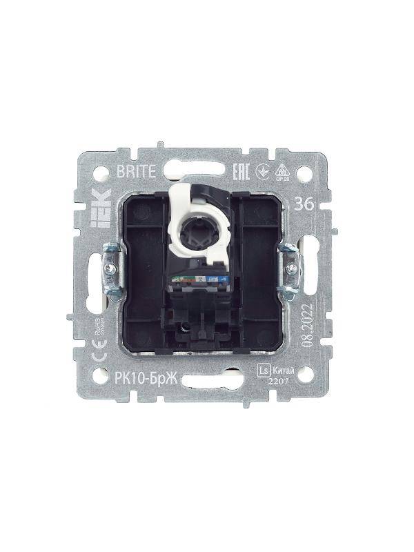 BRITE Розетка компьютерная RJ45 кат.5E РК10-БрЖ жемчужный  | BR-K10-1-K36 | IEK — миниатюра 13