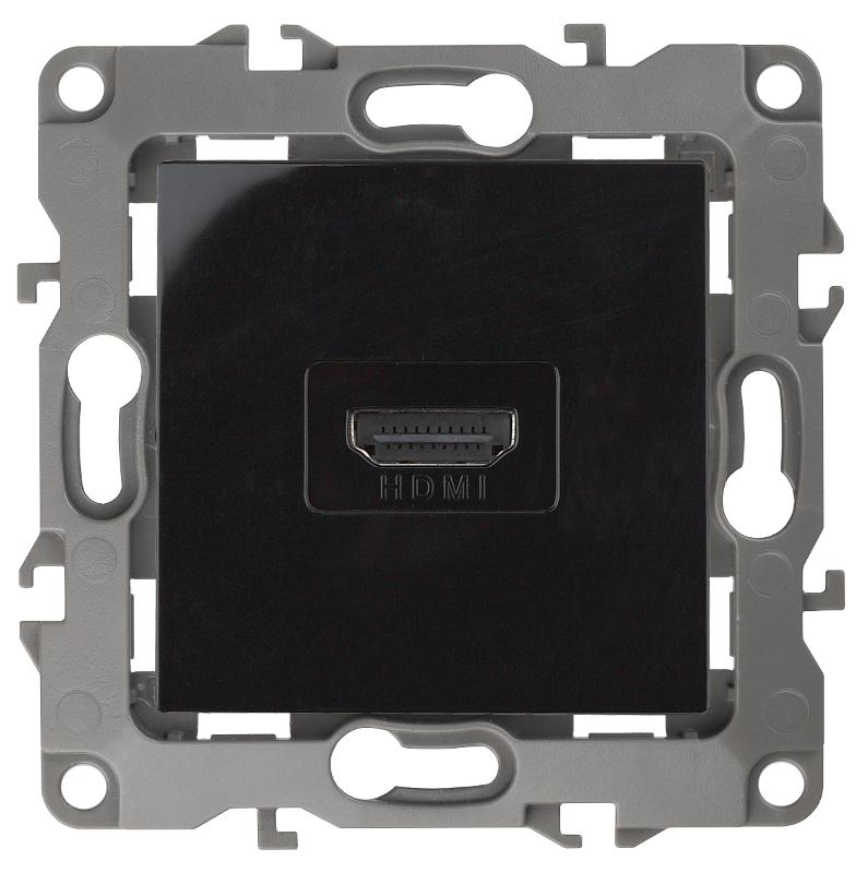 Розетка HDMI 12-3114-06  ,  чёрный  |Б0027486 | ЭРА — миниатюра 1