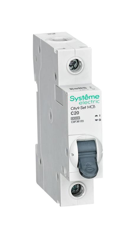 Выключатель автоматический однополюсный 20A C 6kA City9 | C9F36120 |Systeme Electric — Systeme Electric