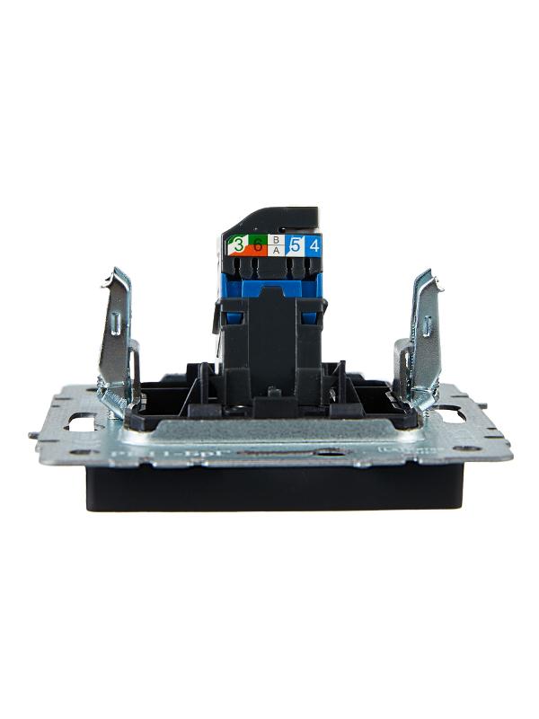 BRITE Розетка компьютерная RJ45 кат.6 РК11-БрГ графит | BR-K10-2-K53 | IEK — миниатюра 5