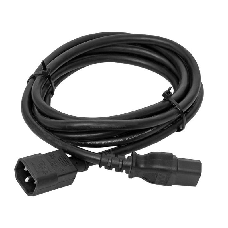 Кабель питания TERACOM для PDU IEC 60320 C13 - IEC 60320 C14 сечение 3x1,5мм2 250В 10A 2 м | TRC-PCA-C13-C14-2M | EKF — EKF