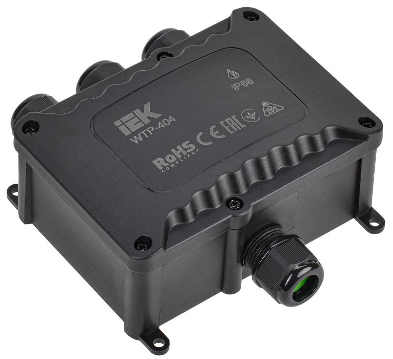 Коробка распределительная герметичная WTP-404 4 ввода M20 IP68 129х120х55мм  4 клеммы до 6 мм.кв. | UWB10-O-450-41-04-68 | IEK — IEK (ИЭК)