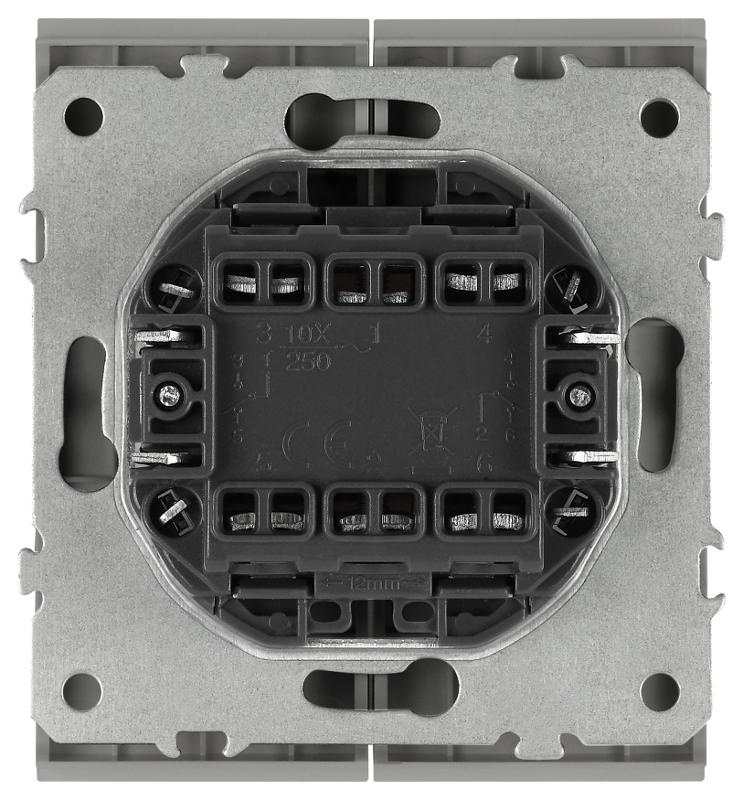 Переключатель Arktik 16-1106-03 двойной 10АХ-250В алюминий | Б0070366 | ЭРА — миниатюра 4