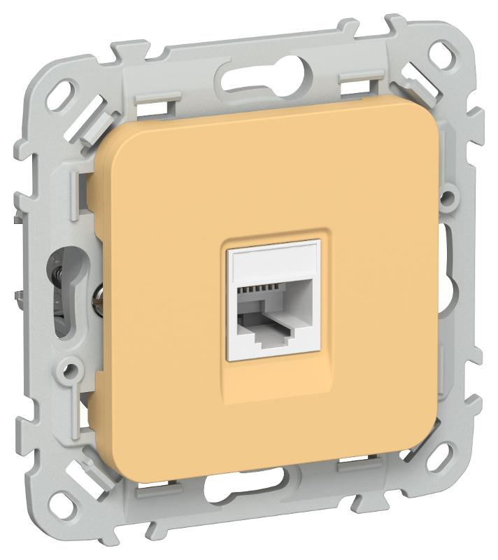 FLITE Розетка компьютерная RJ45 кат.6 UTP РК6-1-0-ФлЗ золотарник | FI-K12-2-K90 | IEK — IEK (ИЭК)