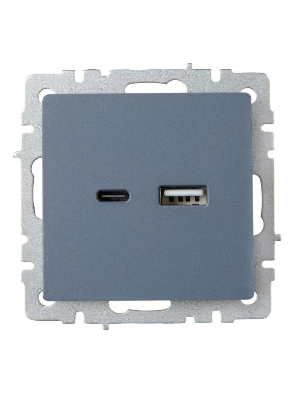 BRITE Розетка USB A+C 18Вт РЮ11-1-БрМ маренго | BR-U22-018-K35 | IEK — миниатюра 2