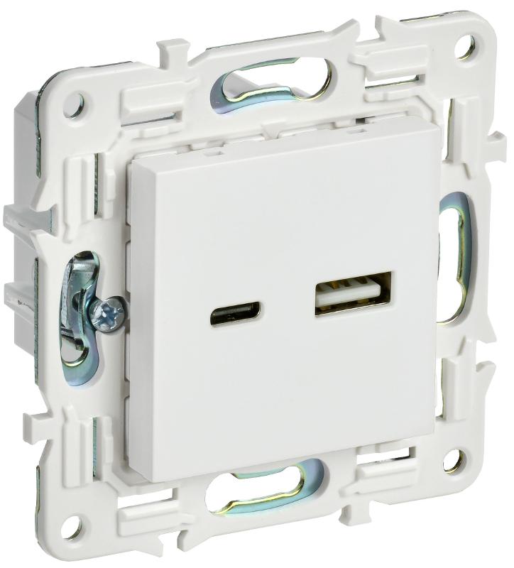 SKANDY Розетка USB A+C 3,1А SK-R14W арктический белый | SK-U22-D31-K01 | IEK — IEK (ИЭК)