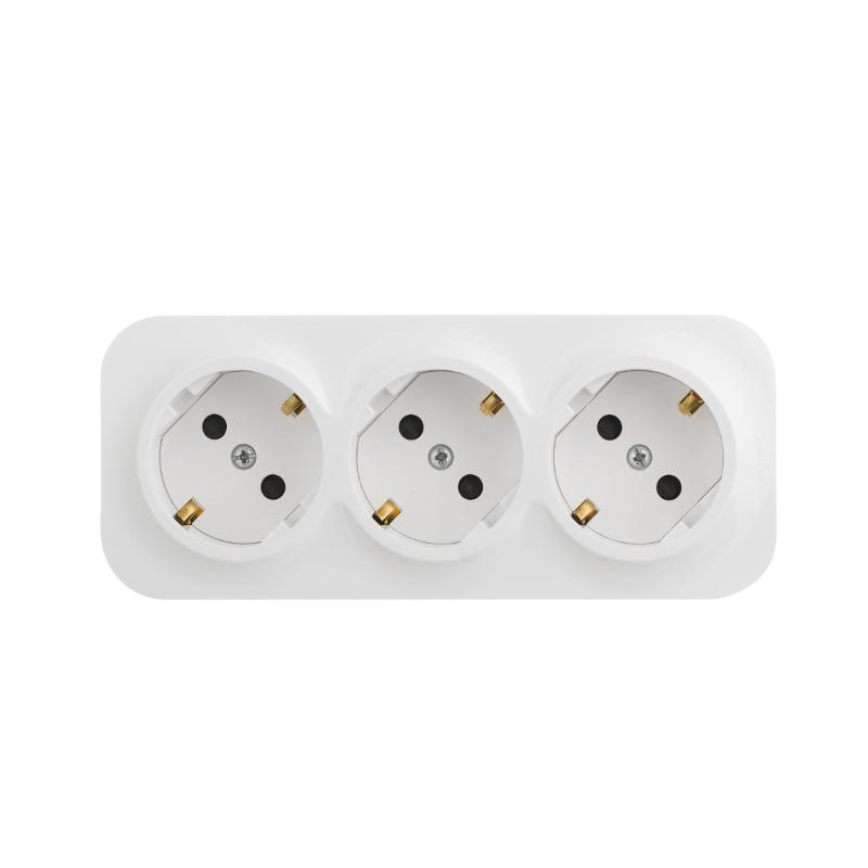 Quteo Белый Розетка 3-я с заземлением со шторками | 782238 | Legrand — Legrand