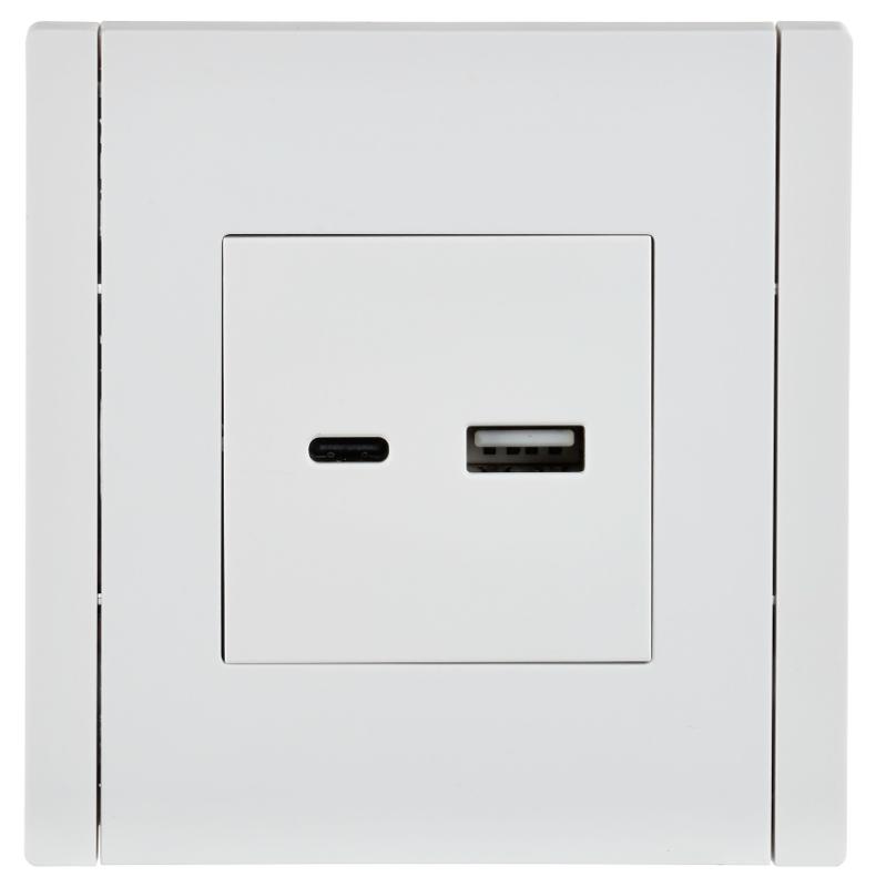 FORTE&PIANO Розетка USB A+C 18Вт FP251 белый | FP-U22-018-K01 | IEK — миниатюра 2