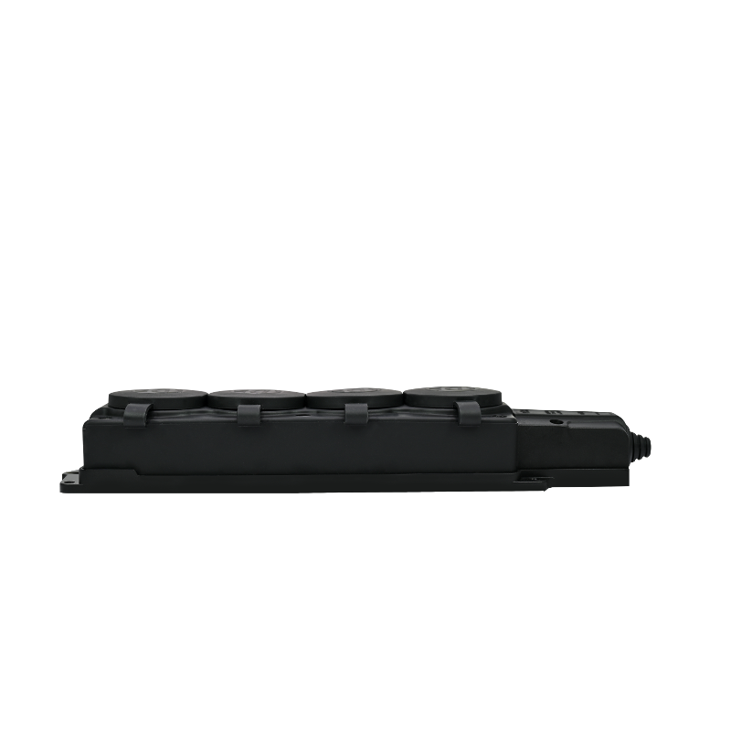 Колодка 4 гнезда 2К+З каучуковая 16А/250В IP44 Чёрная MultiSet | MST4104BK | SE — миниатюра 2