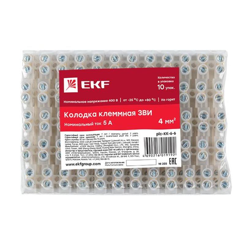 Клеммная колодка полиэтилен 1-4(6) мм2 6А 12 секций (уп. 10 шт.) EKF | plc-KK-6-6 | EKF — миниатюра 5